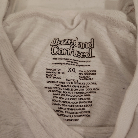 DAZED AND CONFUSED Movie Women Size XXL White Tank Top Grunge 90s Thrashed - Picture 2 of 4